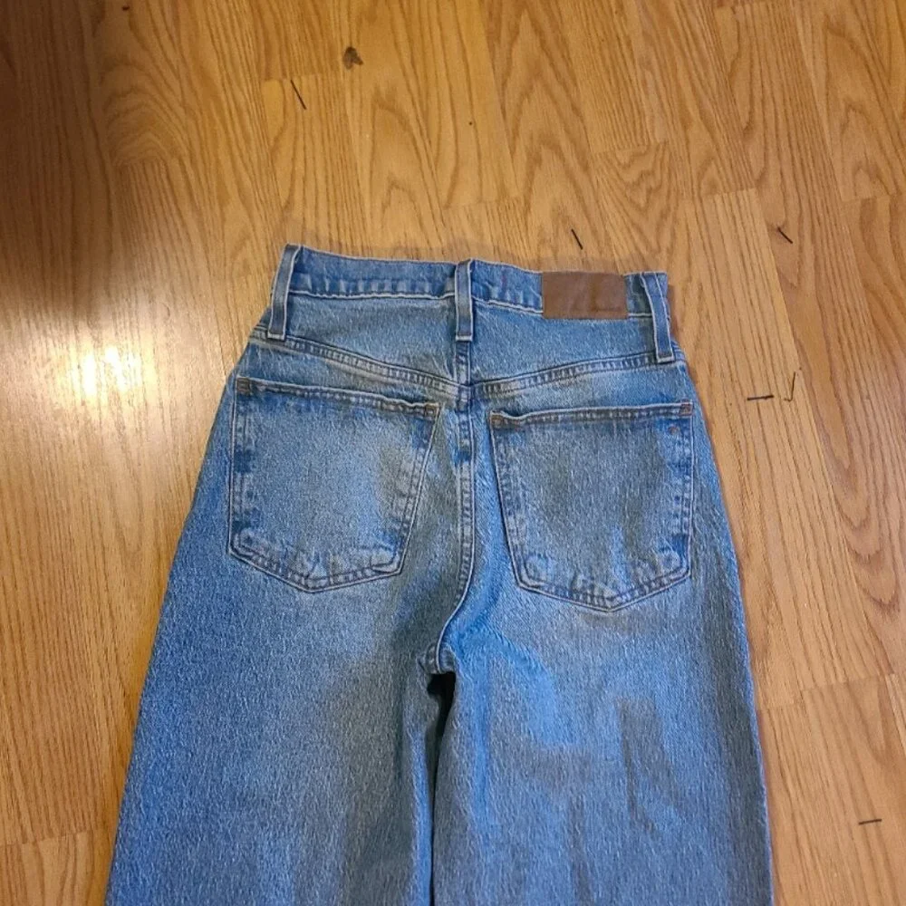 MADEWELL BALLOON JEANS BARREL LEG cropped baggy high waist stretch denim sz 23 - Picture 5 of 7